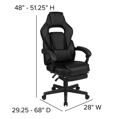 Black X40 Gaming Chair by Start2Finish, racing-style computer chair with ergonomic design and adjustable armrests.