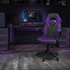 Start2Finish X10 gaming and office chair with purple and black LeatherSoft upholstery, adjustable swivel design, and ergonomic support.