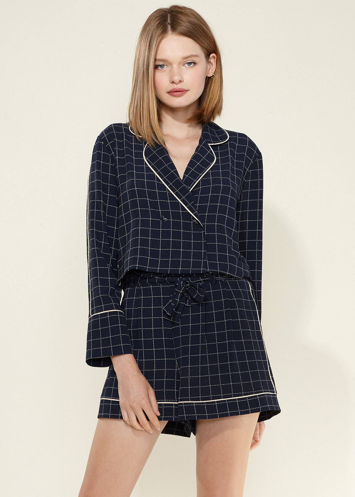 Navy plaid Women&