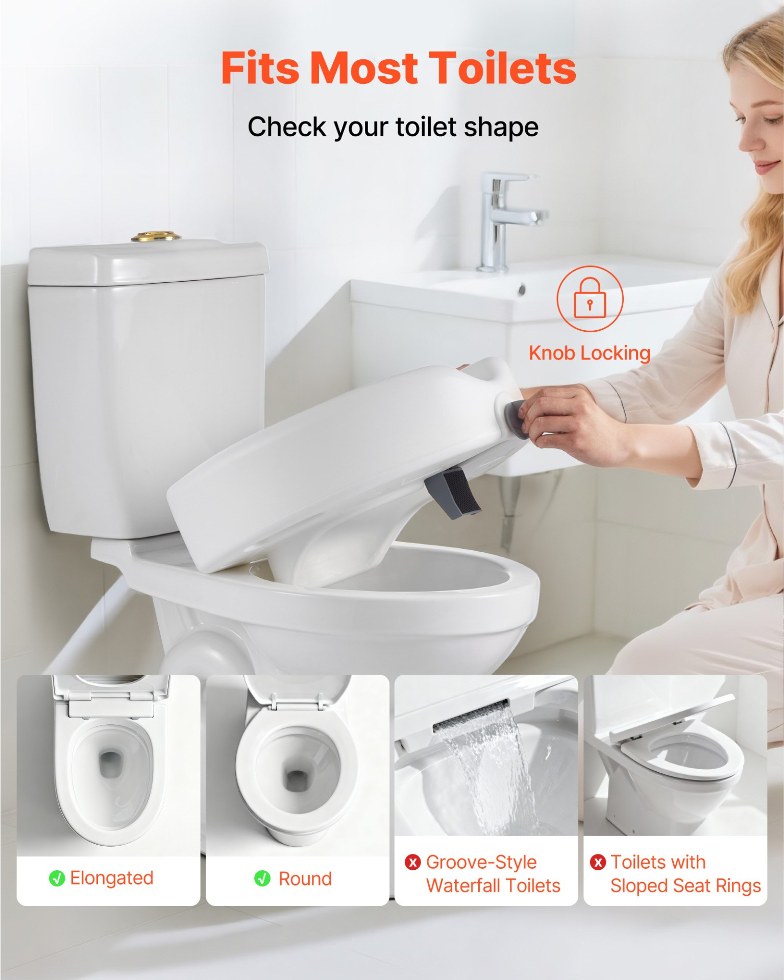 Start2Finish VEVOR raised toilet seat with 5-inch lift, enlarged opening, fits elongated and round bowls for seniors and disabled.