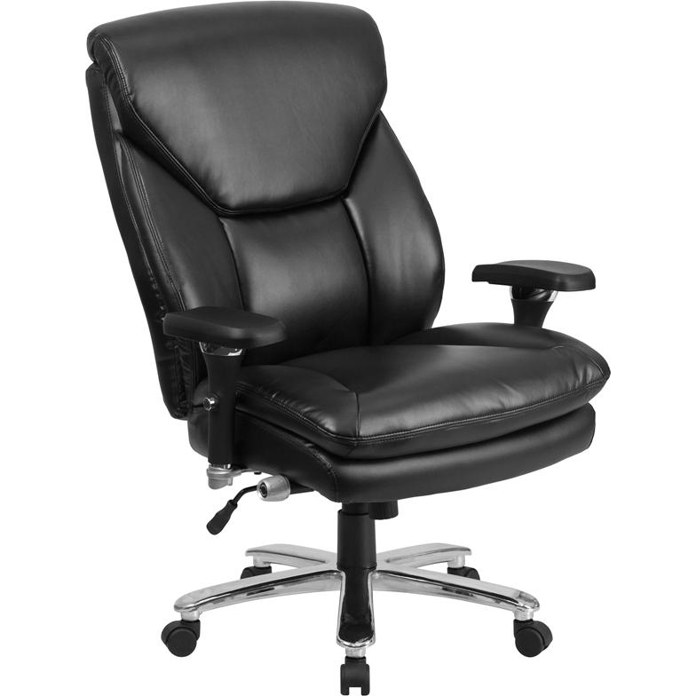 Start2Finish black office chair with lumbar knob, heavy-duty 24/7 use, supports up to 400 lbs, big and tall ergonomic design