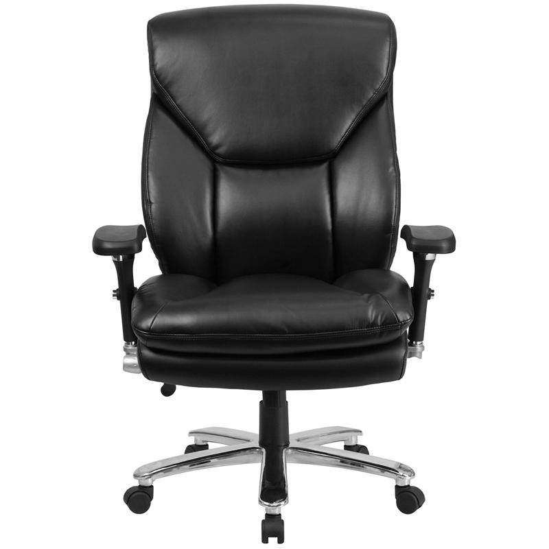 Start2Finish black office chair with lumbar knob, 24/7 heavy-duty big &amp; tall design, supports up to 400 lbs, adjustable comfort.