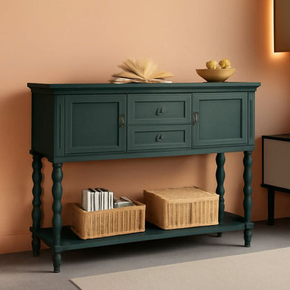 Green Contemporary Console Table With Deep Drawers