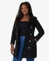 Rose Eleusis double-breasted twill military coat in cream color, stylish jacket with classic design and button details.