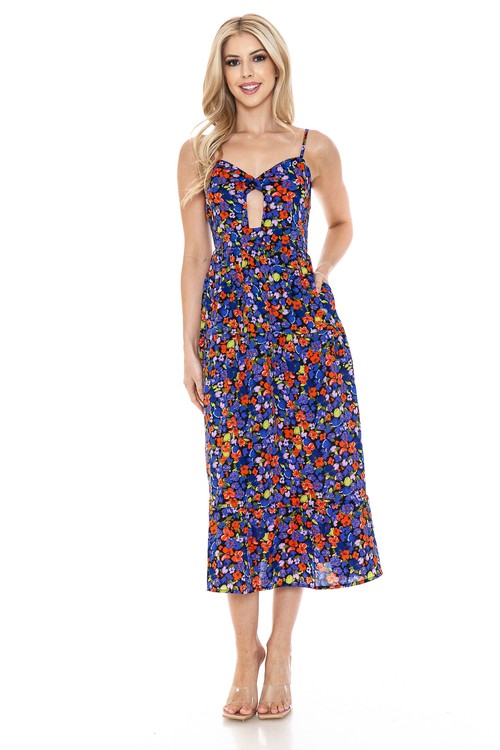 Women’s floral maxi dress by Jade Icarus featuring a flowy fabric and vibrant flower print, perfect for summer or casual occasions.