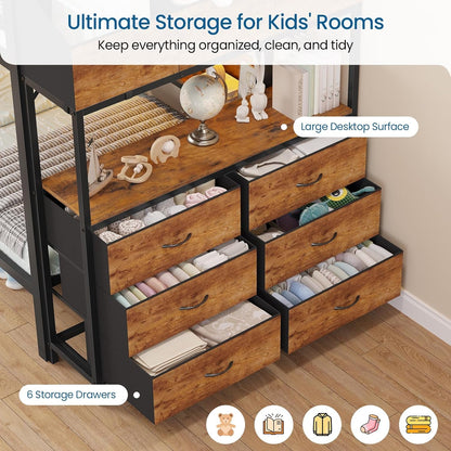 Twin Over Twin Steel Construction Bunk Bed With Storage