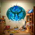 Blue fire dragon wall decal by Start2Finish, featuring a 3D fantasy dragon mural perfect for teen boys&