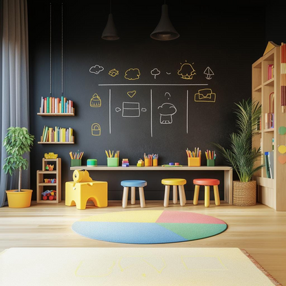 Custom chalkboard wall decal by Start2Finish, featuring a blackboard design for kids&