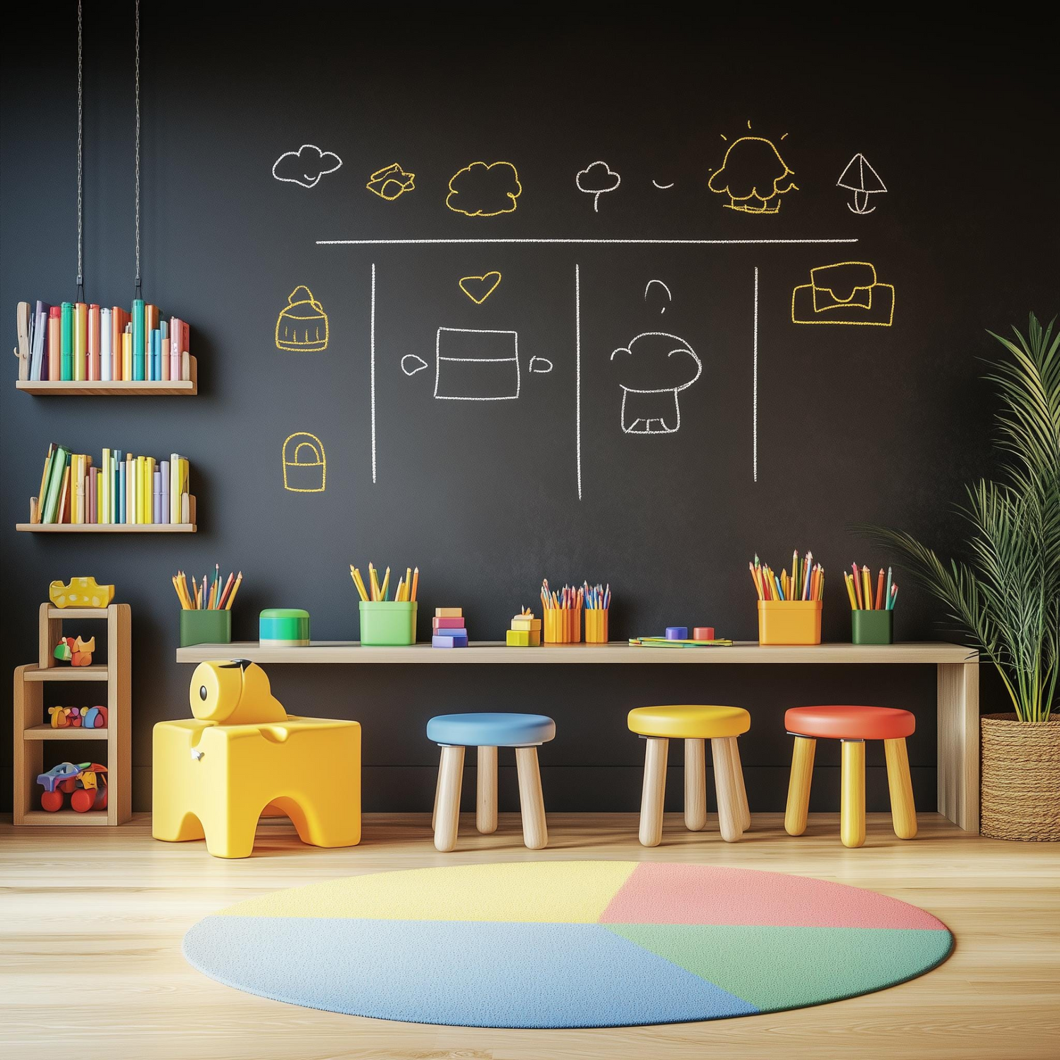 Custom chalkboard wall decal from Start2Finish in a kids&
