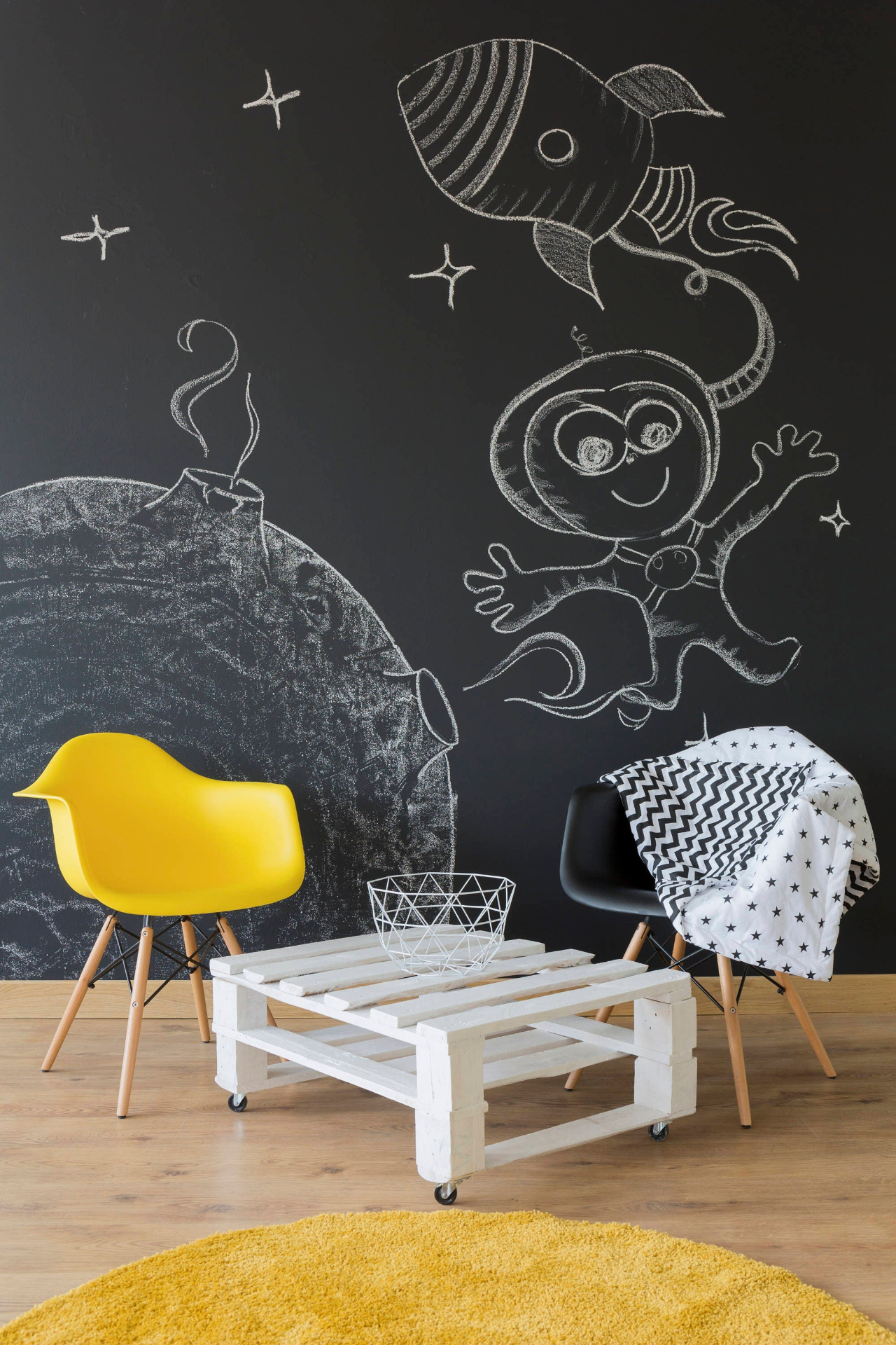 Custom chalkboard wall decal from Start2Finish, ideal for kids&