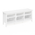 Start2Finish Furinno Jensen TV entertainment center in solid white for TVs up to 65 inches, modern furniture for living room.