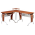 Start2Finish Techni Mobili Deluxe L-shaped desk with inline team desk, featuring a spacious wooden surface and modern design.