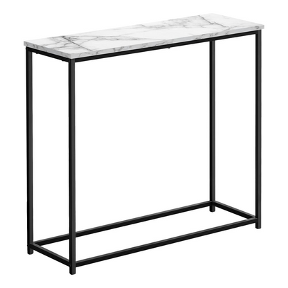 White Start2Finish accent console table with narrow design, ideal for entryway, sofa, living room, or bedroom decor.