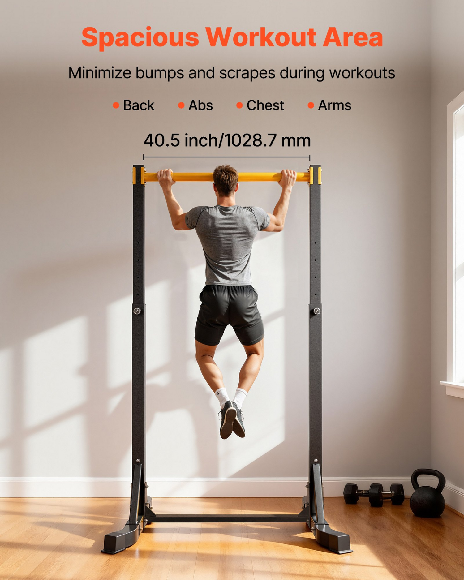 Start2Finish VEVOR pull-up bar with H-frame, heavy-duty steel, adjustable height, for arms, back, and chest workouts.