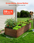 Start2Finish galvanized raised garden bed, 8x4x2 ft metal planter box with deep wood grain finish, ideal for growing flowers and vegetables outdoors.
