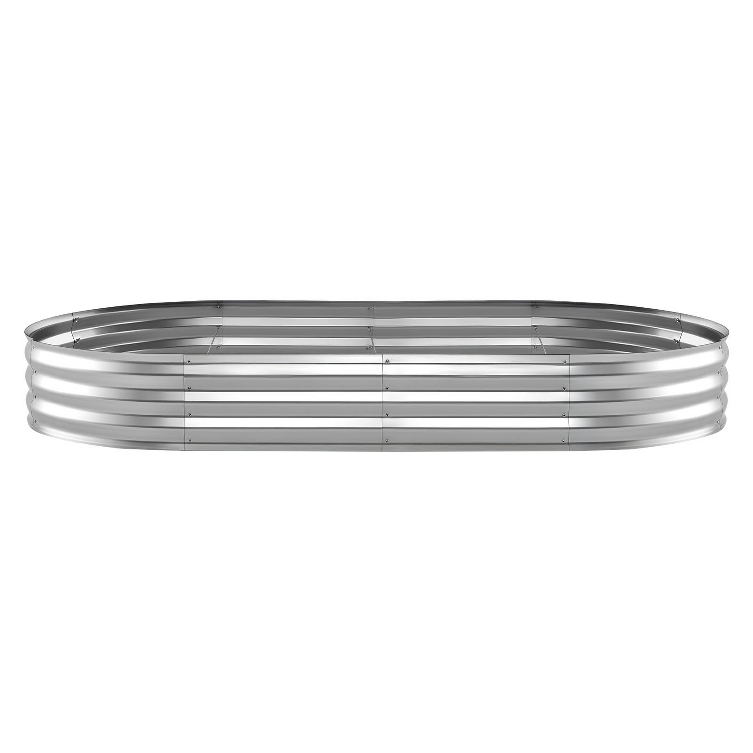 Start2Finish galvanized oval garden bed, 8x4x1 ft metal planter box with gloves, rustproof aluminum zinc, ideal for flowers and vegetables