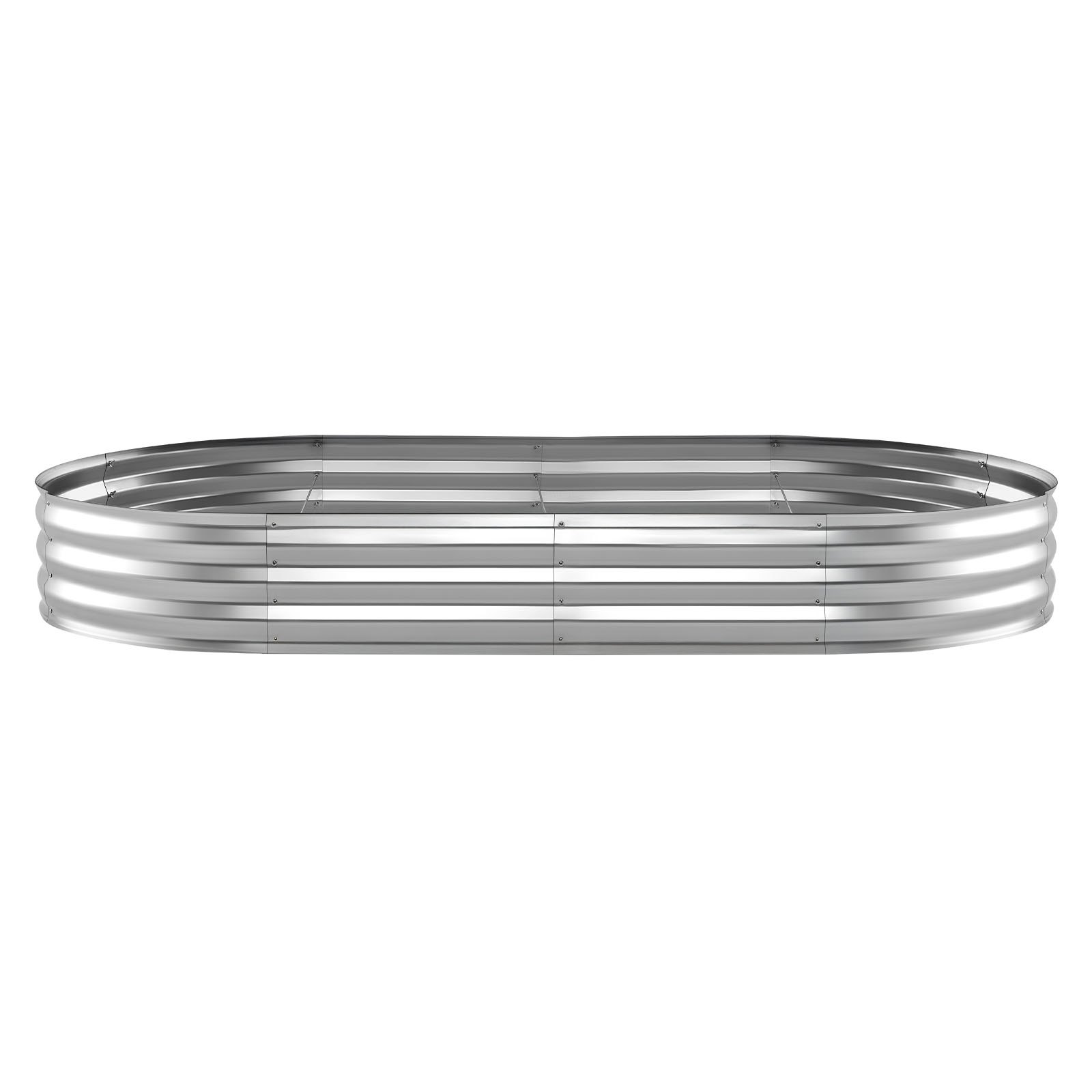 Start2Finish galvanized oval garden bed, 8x4x1 ft metal planter box with gloves, rustproof aluminum zinc, ideal for flowers and vegetables