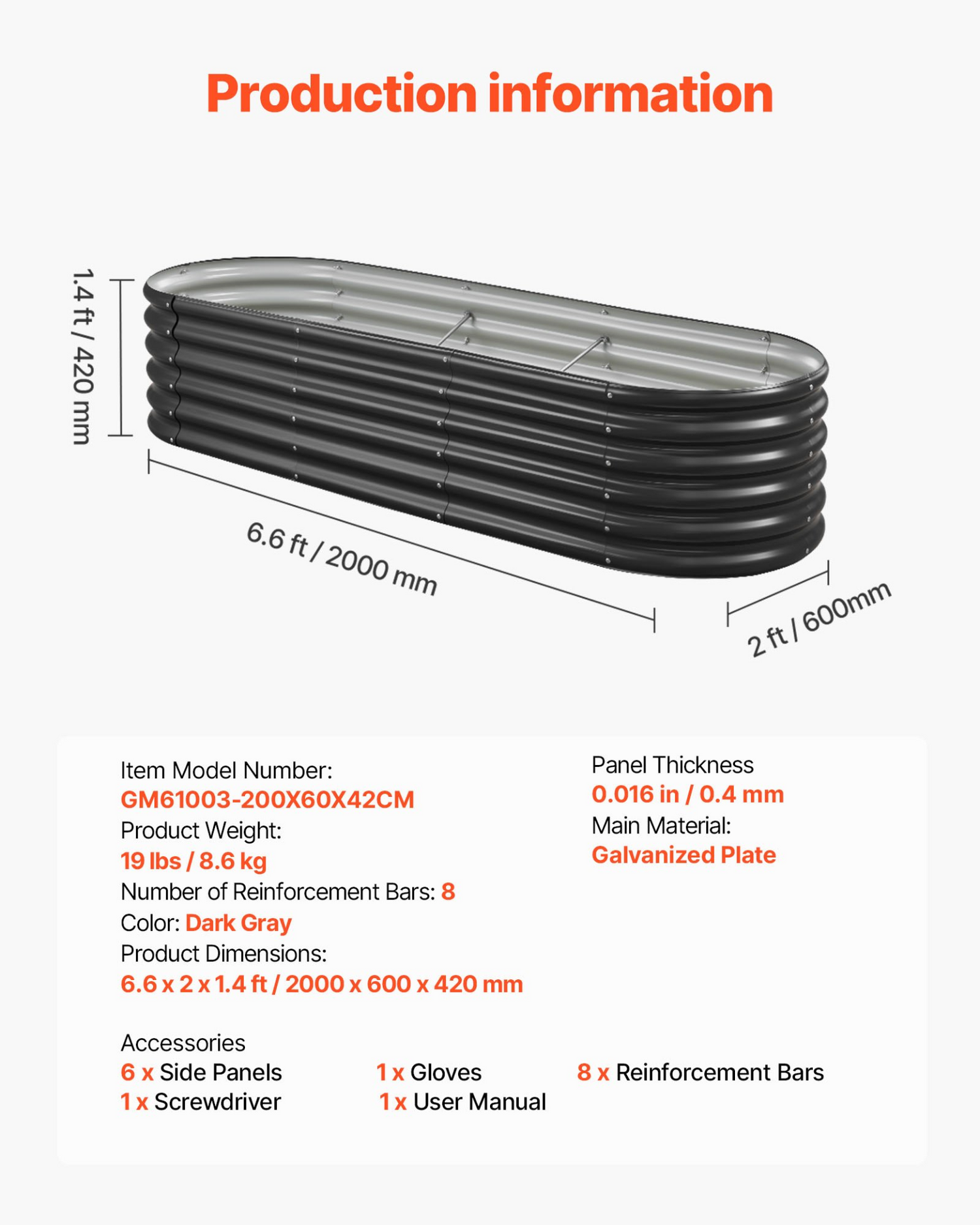 Start2Finish VEVOR metal raised garden bed, oval outdoor planter box with open bottom for vegetables, flowers, and succulents.