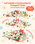 Start2Finish VEVOR wooden train set with magnetic crane, train tracks and construction crane toy for kids ages 3-8.