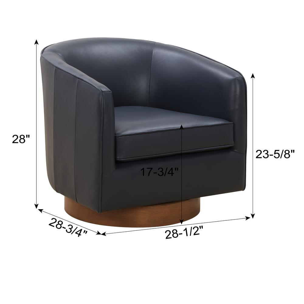 Start2Finish Taos caramel top grain leather swivel chair with wood base, featuring plush cushioning and modern design.
