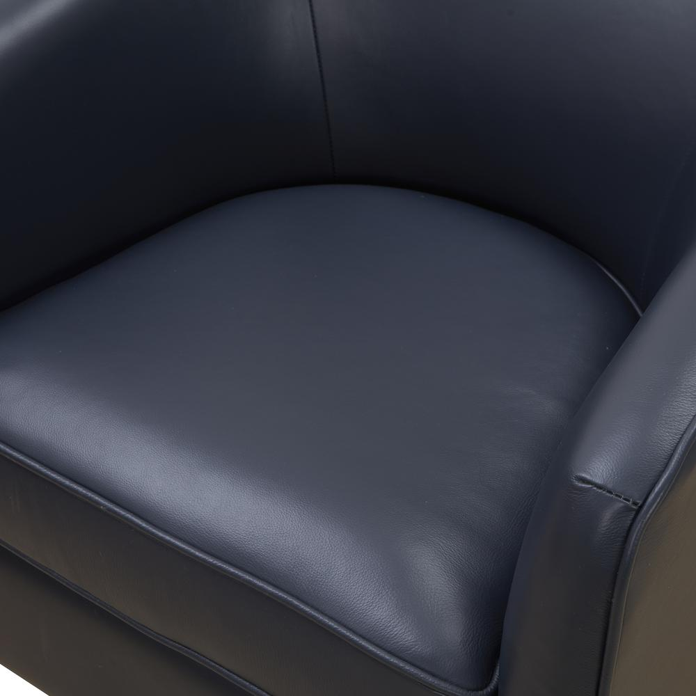 Start2Finish Taos caramel top grain leather swivel chair with wood base, featuring a plush seat and modern design.