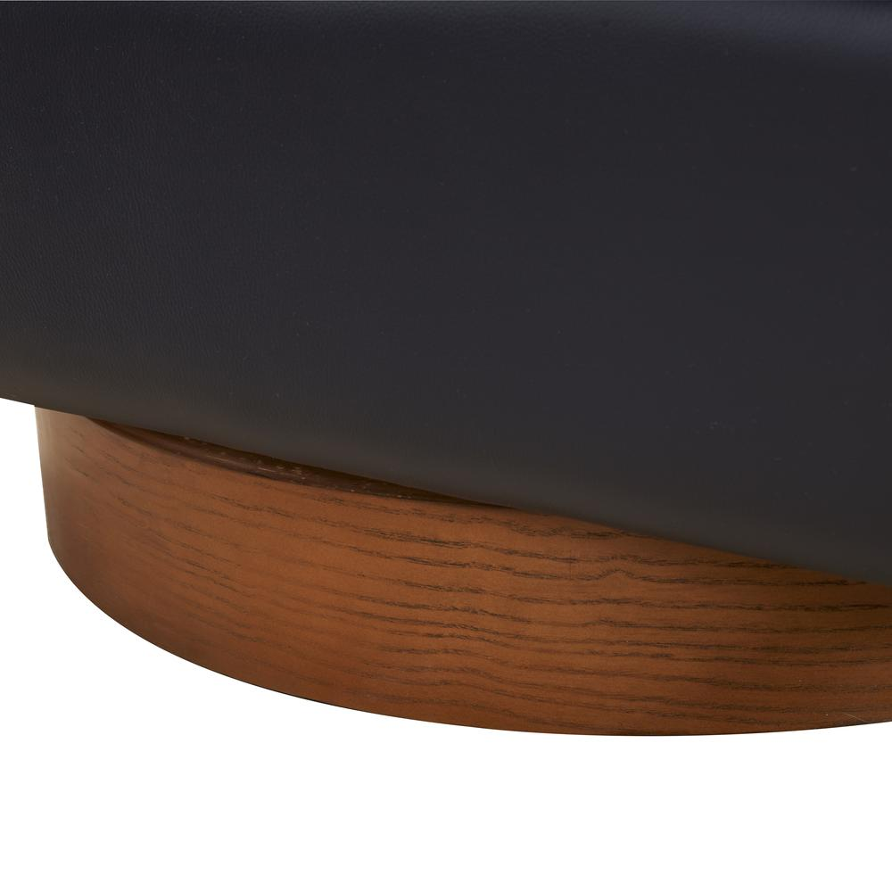 Start2Finish Taos caramel top grain leather swivel chair with wood base, showcasing plush leather upholstery and modern design.