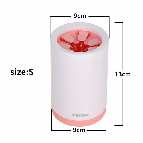 Maroon Asteria Portable Pet Paw Cleaner Cup with soft silicone comb for easy paw cleaning and grooming.