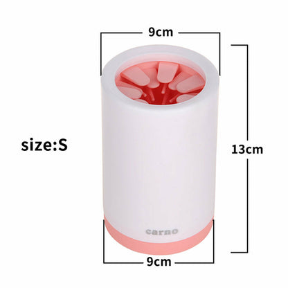 Maroon Asteria Portable Pet Paw Cleaner Cup with soft silicone comb for easy paw cleaning and grooming.