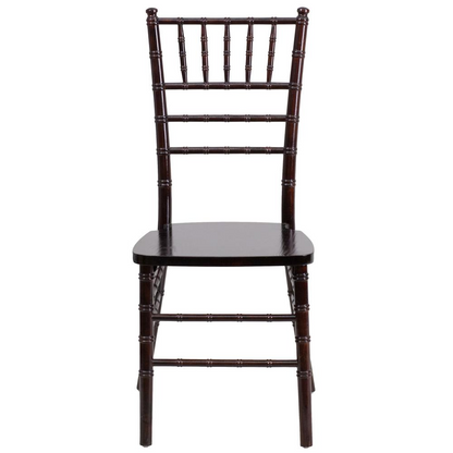 Walnut wood Chiavari chair by Start2Finish, showcasing elegant curved backrest and sturdy frame for classic furniture style.
