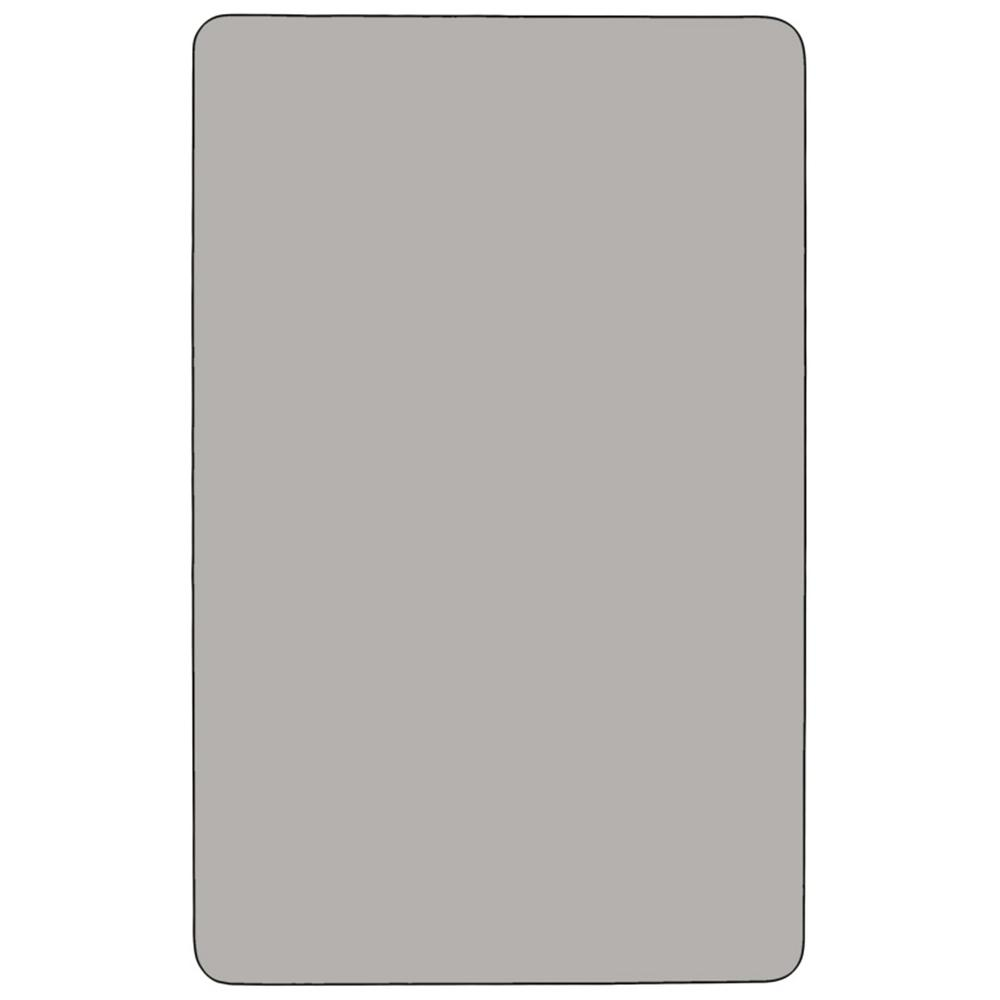 Grey HP activity table by Start2Finish with adjustable standard height legs, measuring 24 inches wide and 60 inches long.