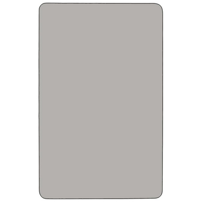 Grey HP activity table by Start2Finish with adjustable standard height legs, measuring 24 inches wide and 60 inches long.