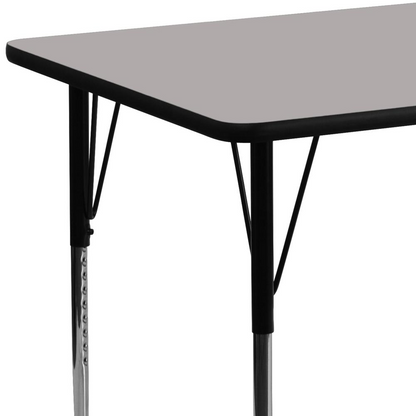Grey HP activity table by Start2Finish with 24-inch width, 60-inch length, and adjustable standard height legs.