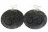 Silver Hestia Grand Om Yoga Earrings featuring intricate silver design with Om symbol, perfect for spiritual and yoga-inspired style.