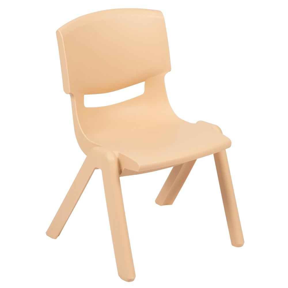 Start2Finish 24-inch square natural plastic activity table set with height-adjustable table and four chairs for kids.