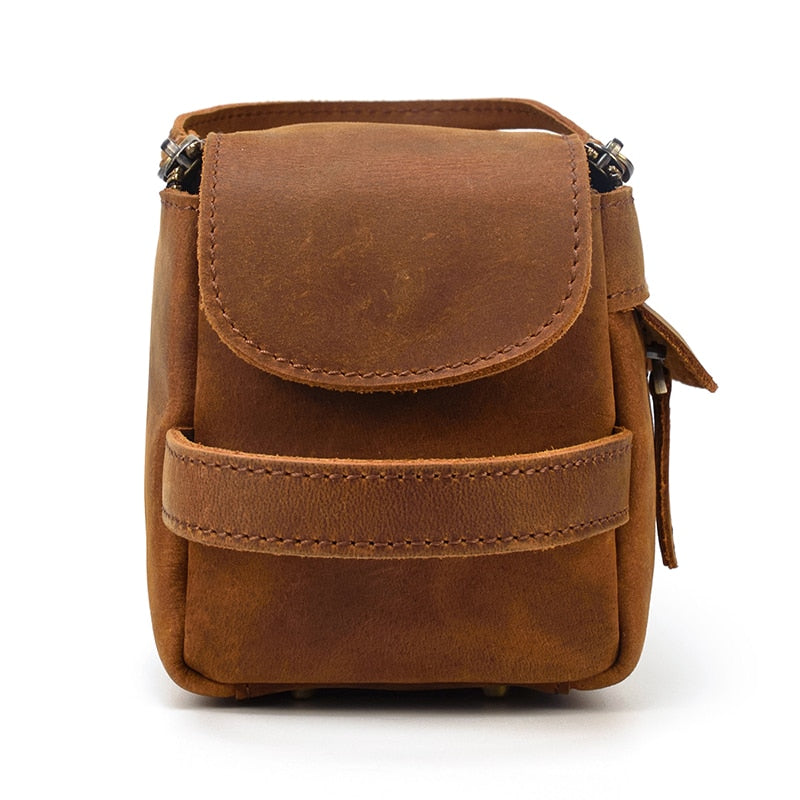 Handmade leather Dado Dopp Kit by Start2Finish, a stylish leather toiletry bag with a durable zipper and compact design.