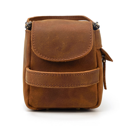 Handmade leather Dado Dopp Kit by Start2Finish, a stylish leather toiletry bag with a durable zipper and compact design.