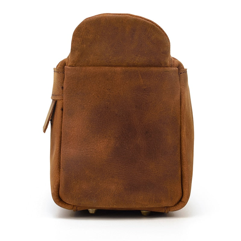 Handmade leather Dado Dopp Kit by Start2Finish, a stylish leather toiletry bag with a compact, durable design for travel accessories.