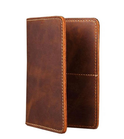 Priam Handmade Leather Passport Cover by Start2Finish, durable brown leather accessory with stitching detail for travel protection.