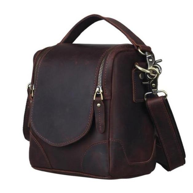 Small leather camera bag by Start2Finish, compact leather camera lens case with adjustable strap and durable leather finish.