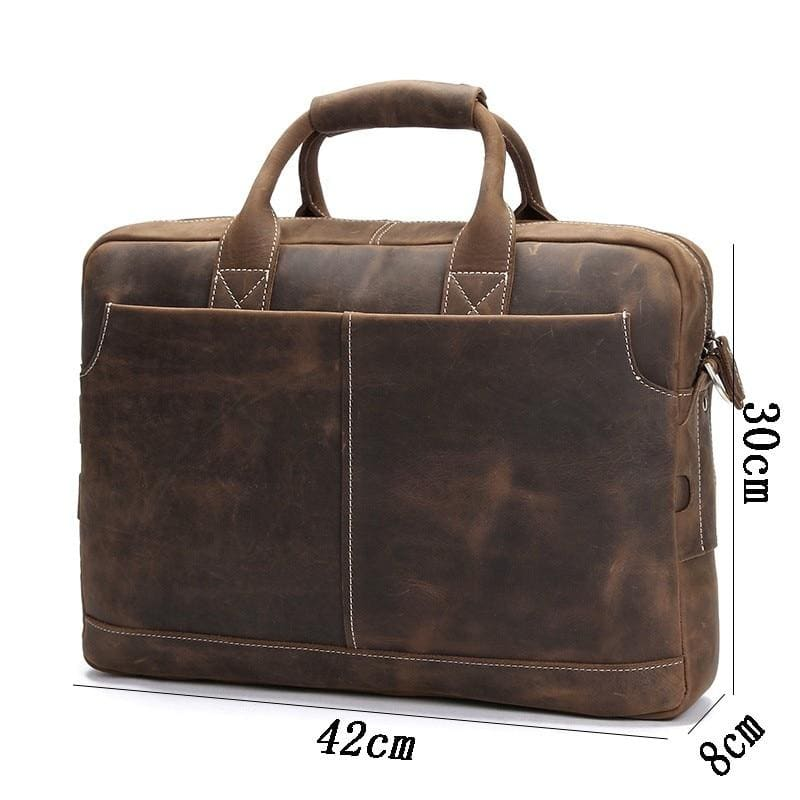 Vintage leather messenger bag from The Welch Briefcase collection, stylish Start2Finish accessories with sturdy leather straps and classic design.