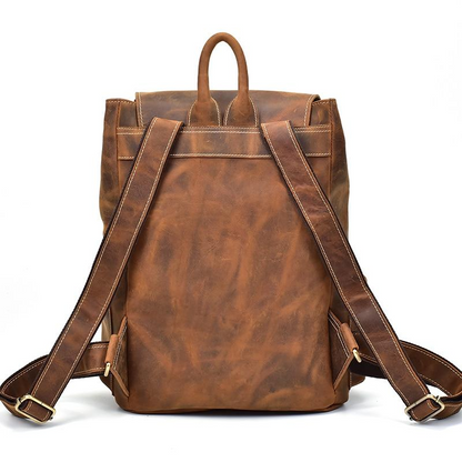 Start2Finish Hagen vintage leather backpack with adjustable straps and top handle, showcasing classic accessory design.
