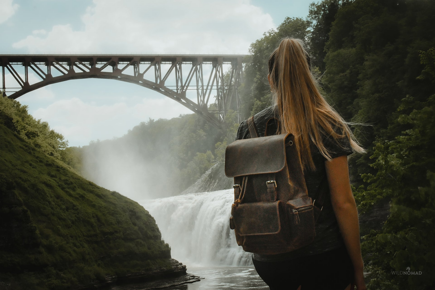 Vintage leather Hagen backpack by Start2Finish, featuring adjustable straps and spacious compartments for stylish accessories.