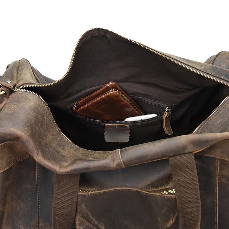 Large capacity leather duffle bag by Start2Finish, stylish weekender accessories with sturdy handles and spacious interior.