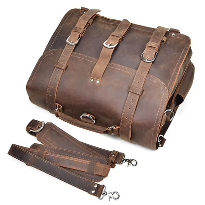 Start2Finish Gustav large vintage leather messenger bag with multiple compartments, durable and stylish for everyday accessories.