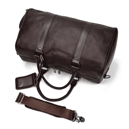Start2Finish Endre Weekender vintage leather duffle bag with sturdy handles and classic design, ideal for travel accessories.