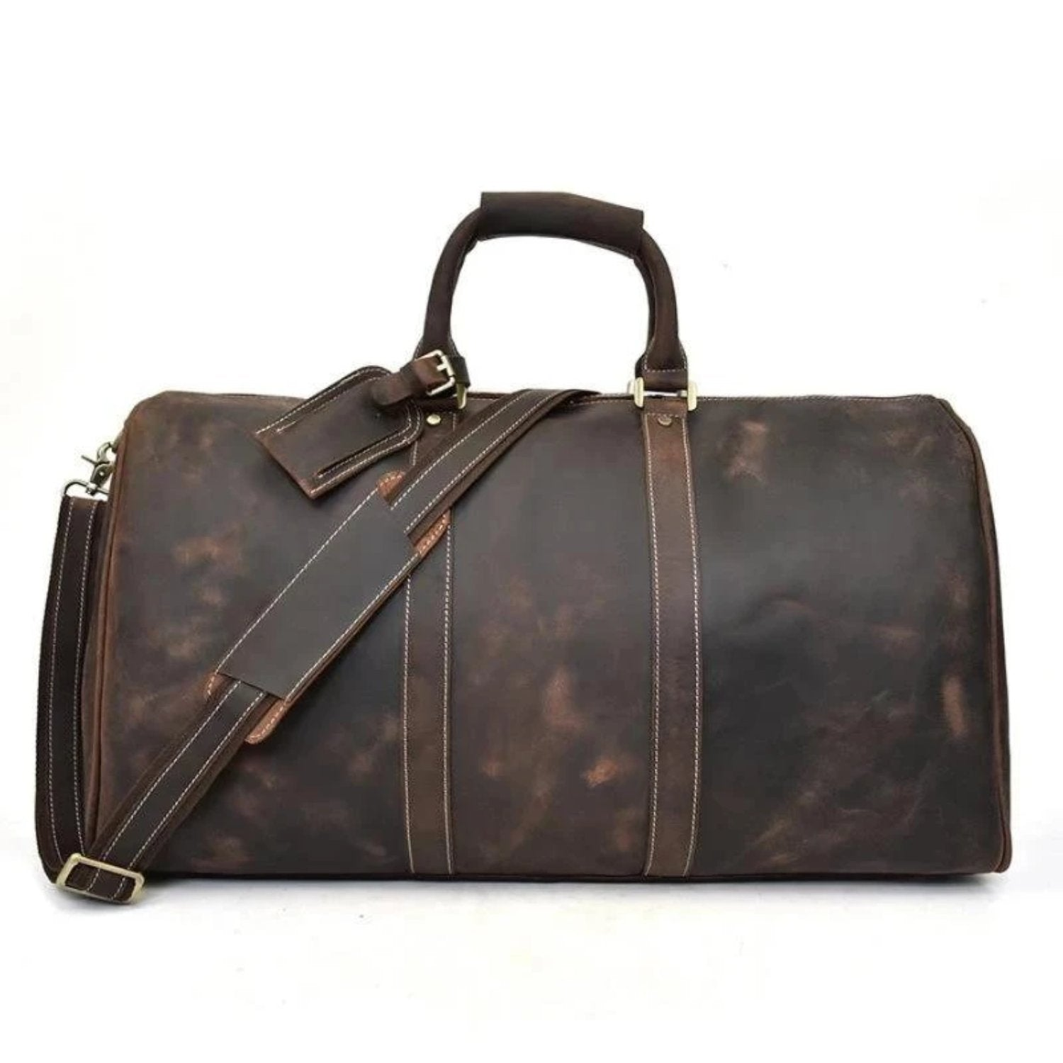 Start2Finish Bjarke Weekender handcrafted leather duffle bag with sturdy handles and sleek design, perfect for travel accessories.