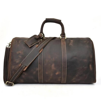 Start2Finish Bjarke Weekender handcrafted leather duffle bag with sturdy handles and sleek design, perfect for travel accessories.