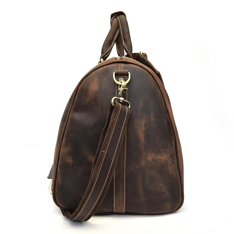 Handcrafted leather duffle bag from Start2Finish&