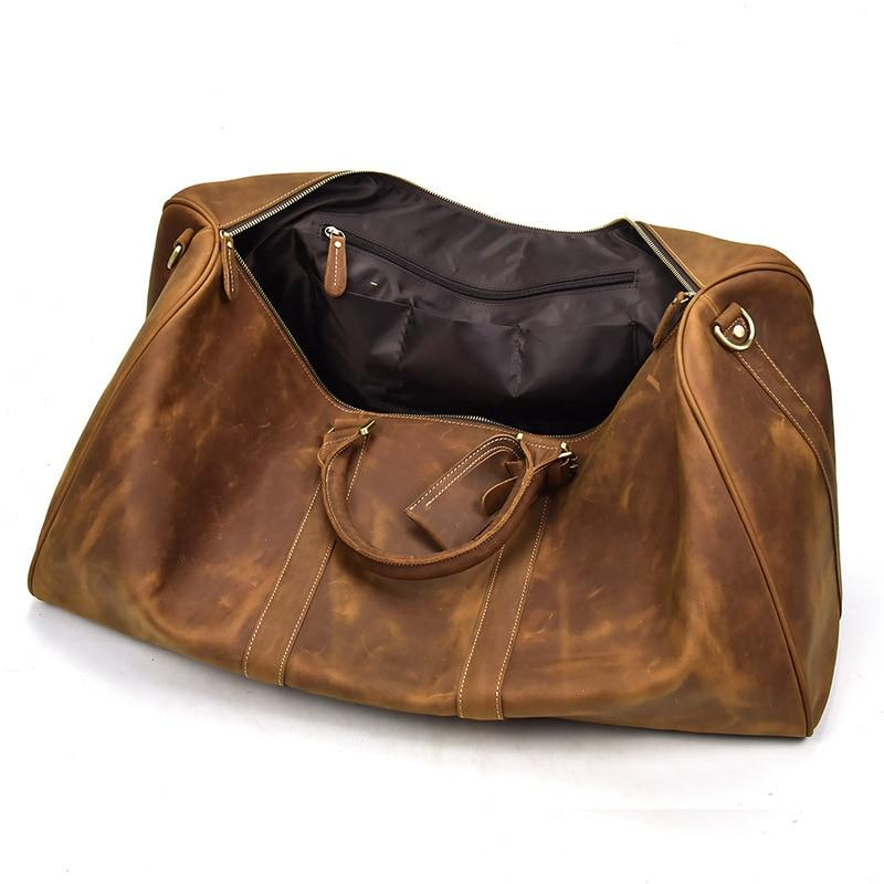 Start2Finish Bjarke Weekender handcrafted leather duffle bag with shoulder strap and sturdy handles, accessories for travel or weekend trips.