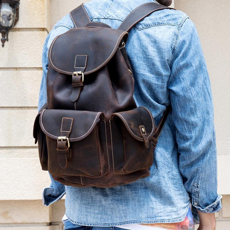 Start2Finish The Asmund genuine leather backpack with adjustable straps and spacious main compartment, stylish accessories for everyday use.